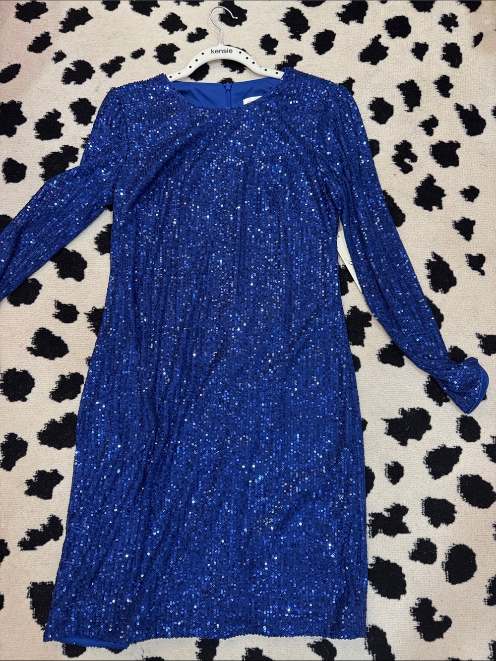 Eliza J  Cobalt Sequin Long Sleeve Dress NWT